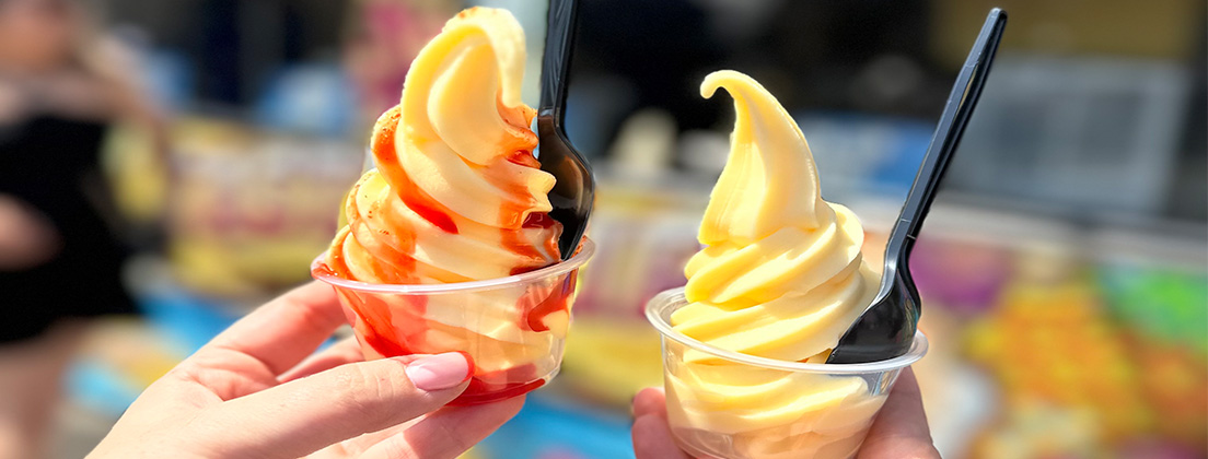 two dole whips held side by side