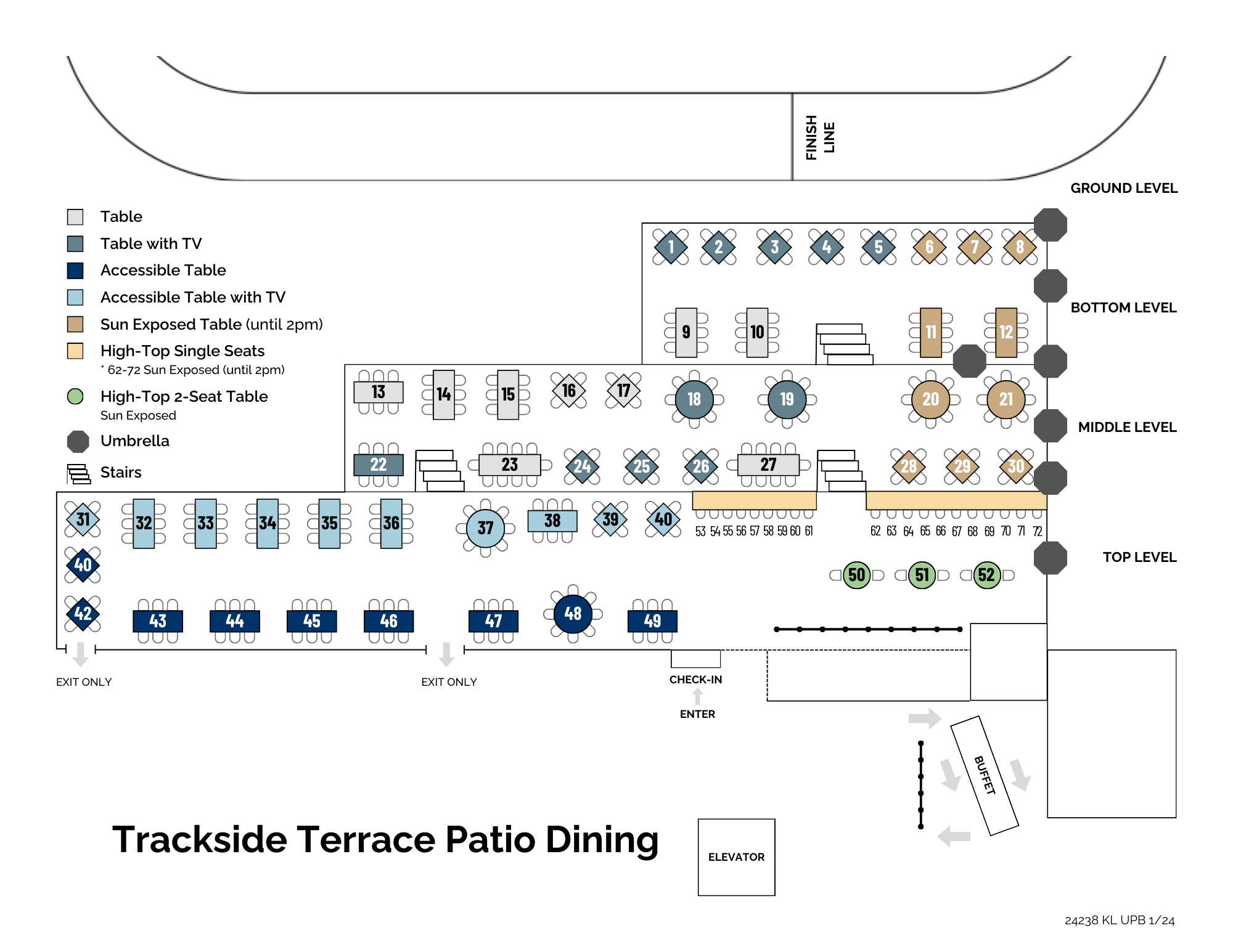 Trackside Seating Map