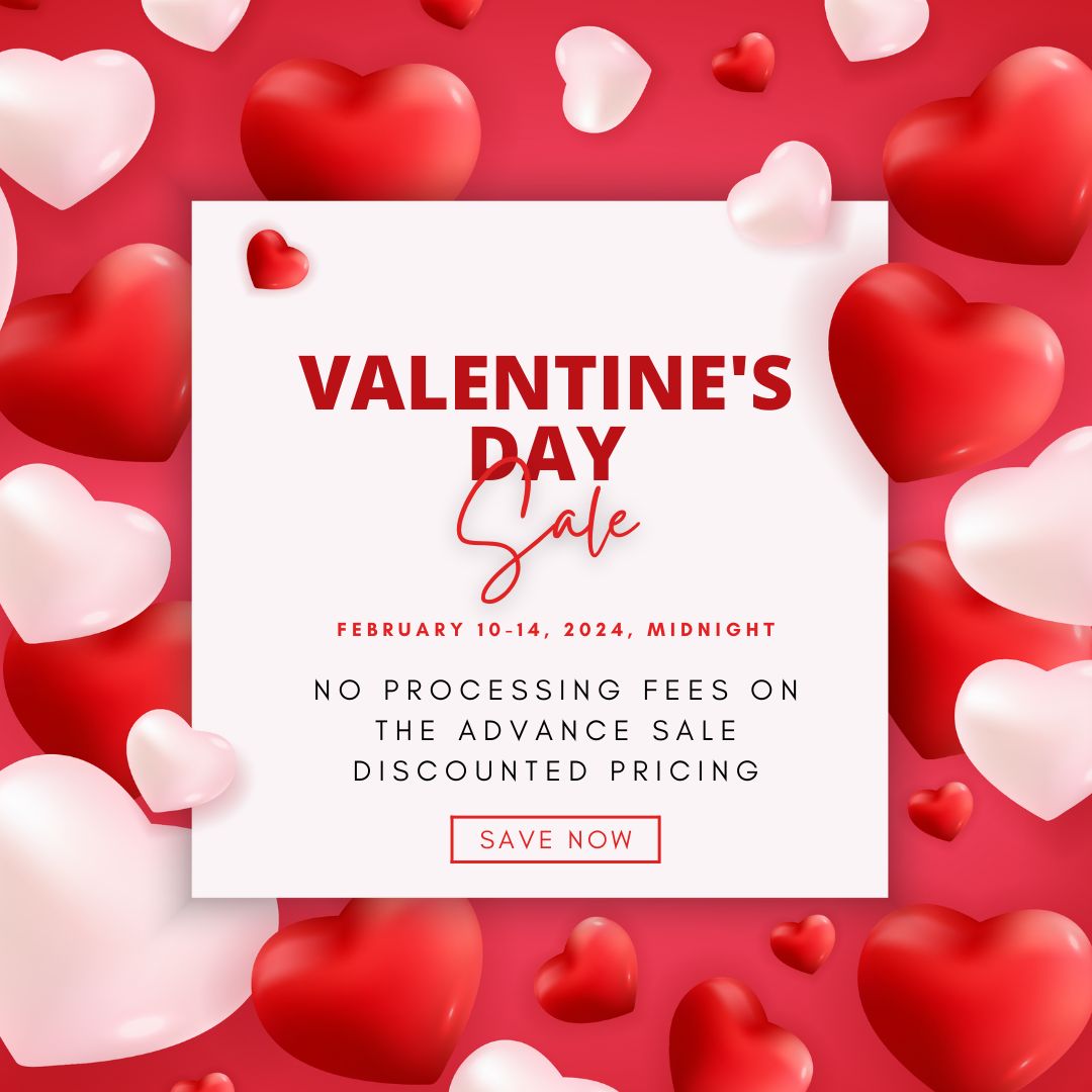 valentines day sale promotion - no fees on tickets