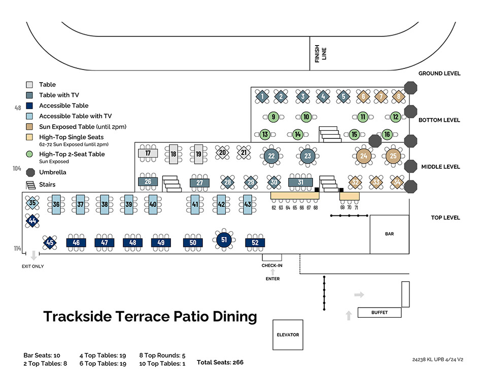 Trackside Terrace Seating Map
